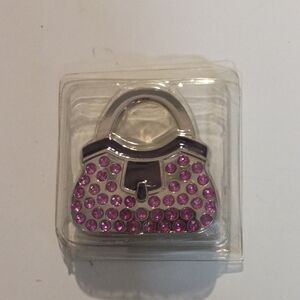 Elegant Pink Crystal Purse Hook